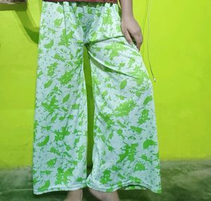 White &amp;Green Mix Colour Plazoo Pant