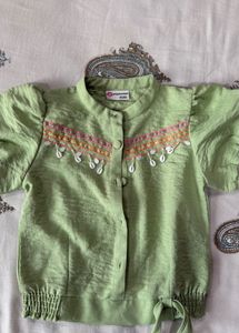 Green Embroidered Kurta Set