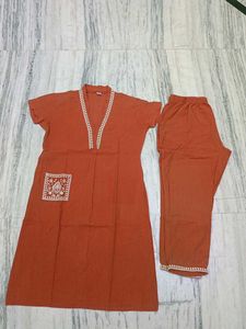 Elegant Orange Kurta Set