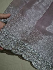 Elegant Sequined Saree with original blouse piece