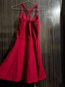 Women's Red Flared Dress