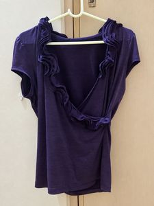 Purple Ruffle Wrap Top