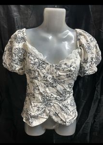 Floral Print Puff Sleeve Top