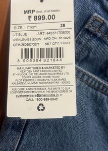 Stylish Blue Denim Wide Leg Jeans