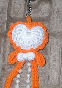 Cute Crochet Fox Keychain with Pearls