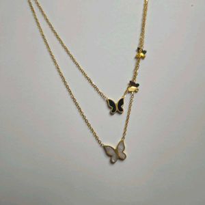 Elegant Butterfly Layered Necklace