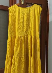 Vibrant Yellow Tiered Dress