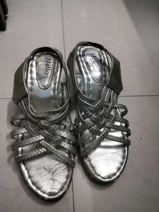 Silver Strappy Heels