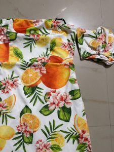 Cute Floral Print Off-Shoulder Dress