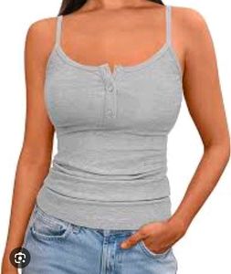 Gray Ribbed Tank Top