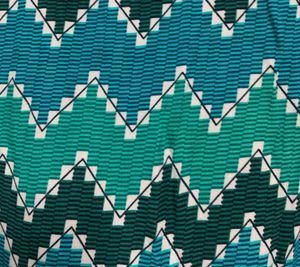 Biba Green Tarquoise Chevron Block Print Dress