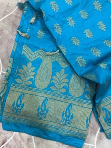 Blue Banarasi Style Saree