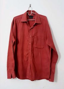 Men's Rust Colored Button-Down Shirt