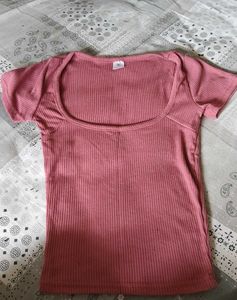 Ribbed Square Neck Top