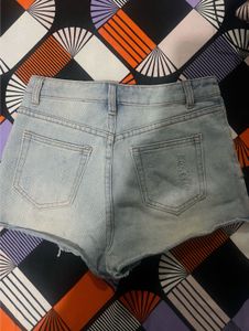 SHEIN light wash denim shorts