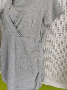 Gray Maternity Nursing Top