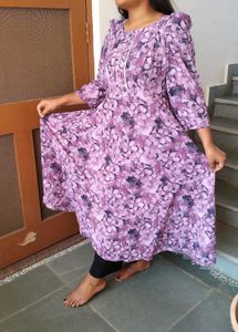 Elegant Floral Print Anarkali Kurti🤌🪷✨.size - X