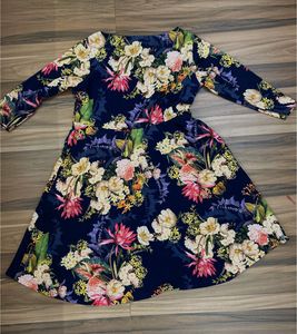 Dreamy Floral Print A-Line Dress - Size XL