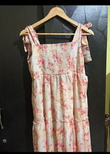 Floral Print Tiered Midi Dress