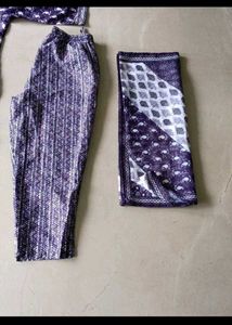 Elegant Purple Printed Kurta Set with Dupatta