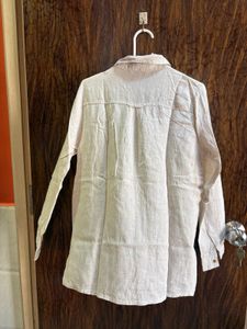 34 bust Beige Linen Blend Shirt women’s