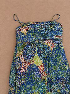 Zara Chic Multicolour  Print Spaghetti Maxi Dress