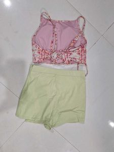 Cute Crop Top and Skort Set