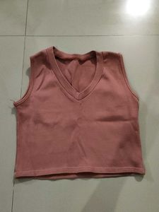 Sleeveless V-Neck Crop Top