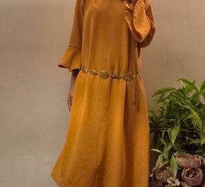 Vintage Mustard Yellow Midi Dress