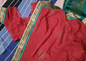 ❤️pretty red Saree. now available in coins