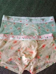 Men's Floral Sheer Boxer Briefs set