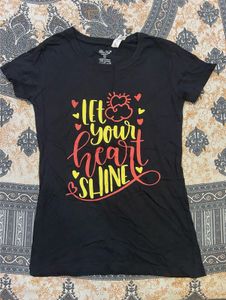 Black "Let Your Heart Shine" T-Shirt