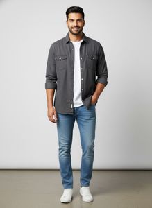 Dark Gray Denim Shirt