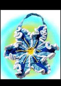 Handmade Crochet Lily blue bag