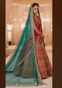 Emerald Green Embellished  veil