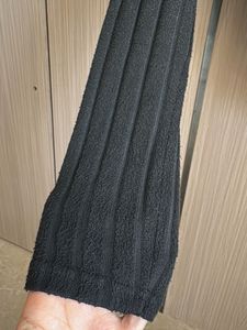 Ribbed Long Sleeve Black Top