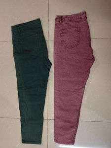Two Pairs of Colored Jeans