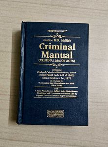 Criminal Manual (Major Acts) by Mallick, Ed. 2019