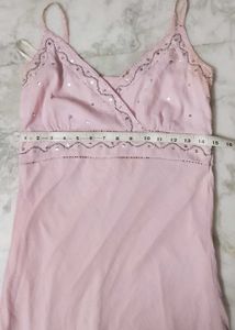 Light Pink Beaded Spaghetti Strap Dress