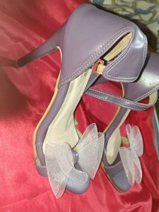 Purple Bow Detail Heels
