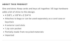 Victoria's Secret Card Case Key Ring