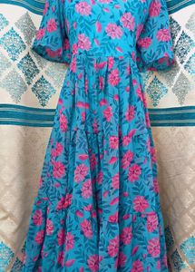 Blue Floral Maxi Gown