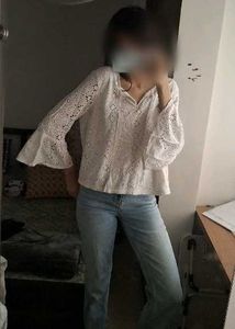 Chic White Lace Bell Sleeve Top