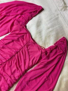 Chic Pink Ruched Bodycon Dress