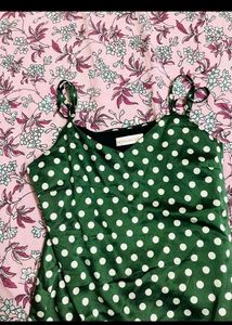 Green Polka Dot Slip Dress