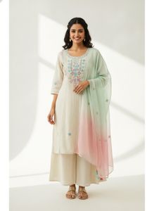 Embroidered piece Kurta Set with Dupatta