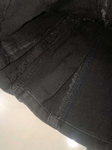 pleted denim black skirt