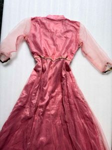 Elegant Pink Embroidered Gown