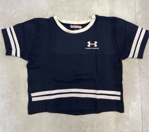 Under Armour Navy Striped Crop Top M size