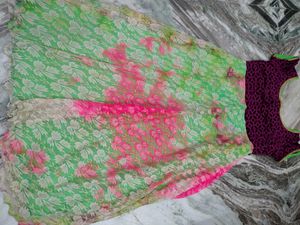 Lace Shining Multi Dye Frock